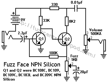 Silicon Fuzz Face Schematic